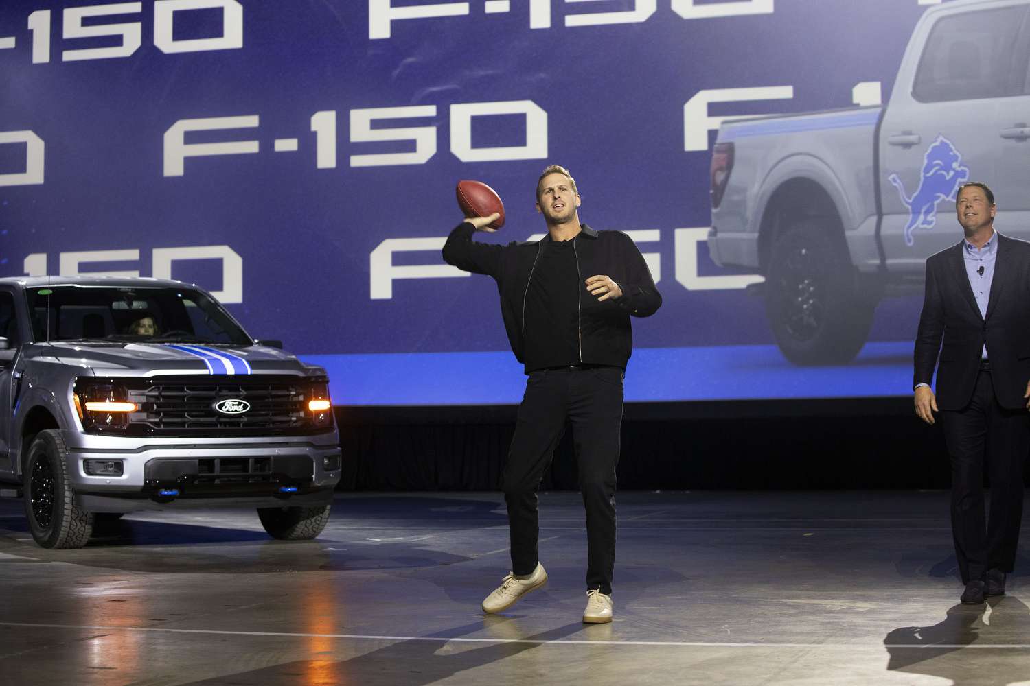 Detroit quarterback Jared Goff at the Detroit Auto Show earlier this month. 