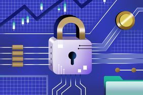 Illustration of a lock, representing cybersecurity. 