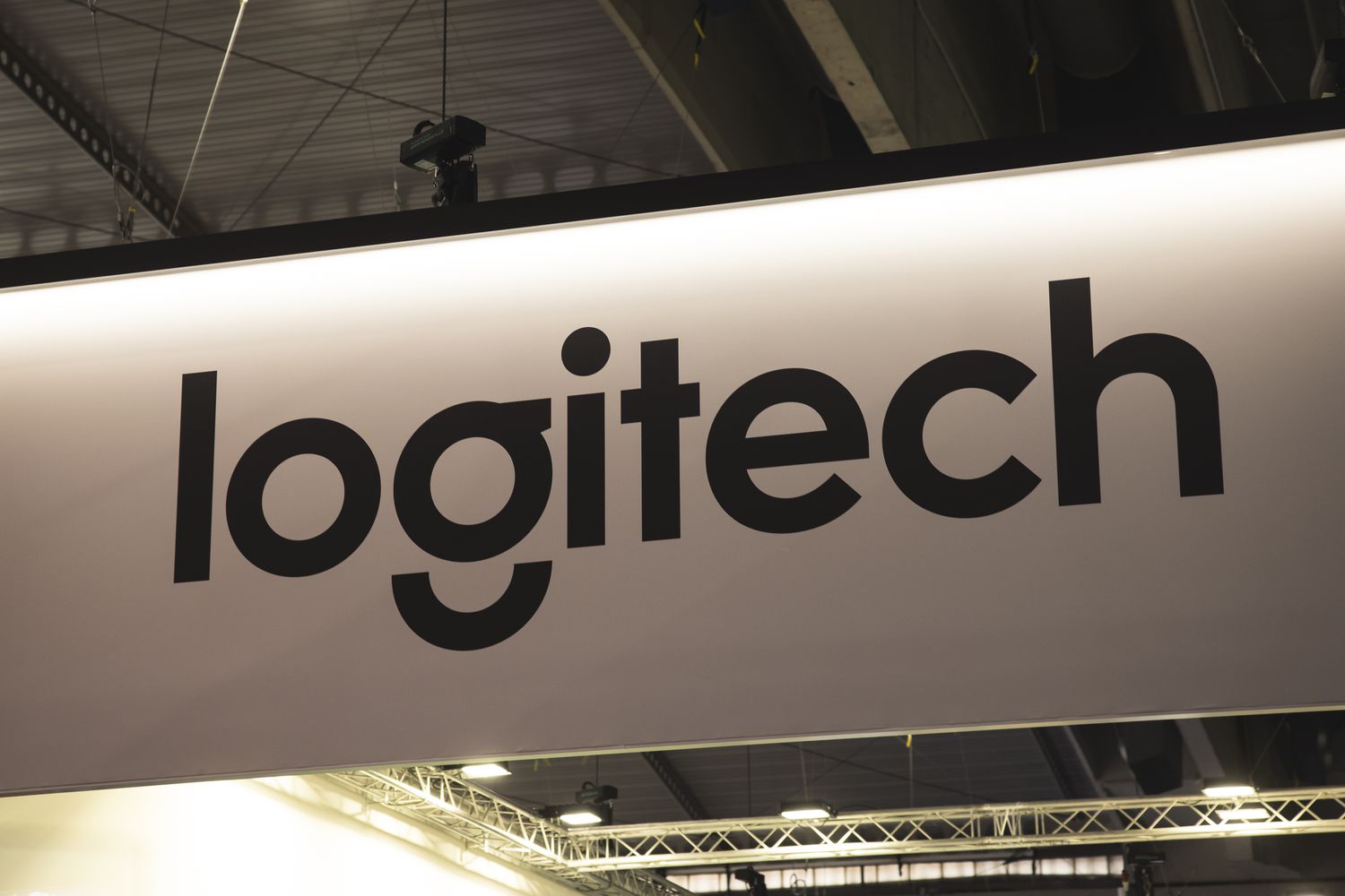 Logitech logo in both in Barcelona ISE 2024. 