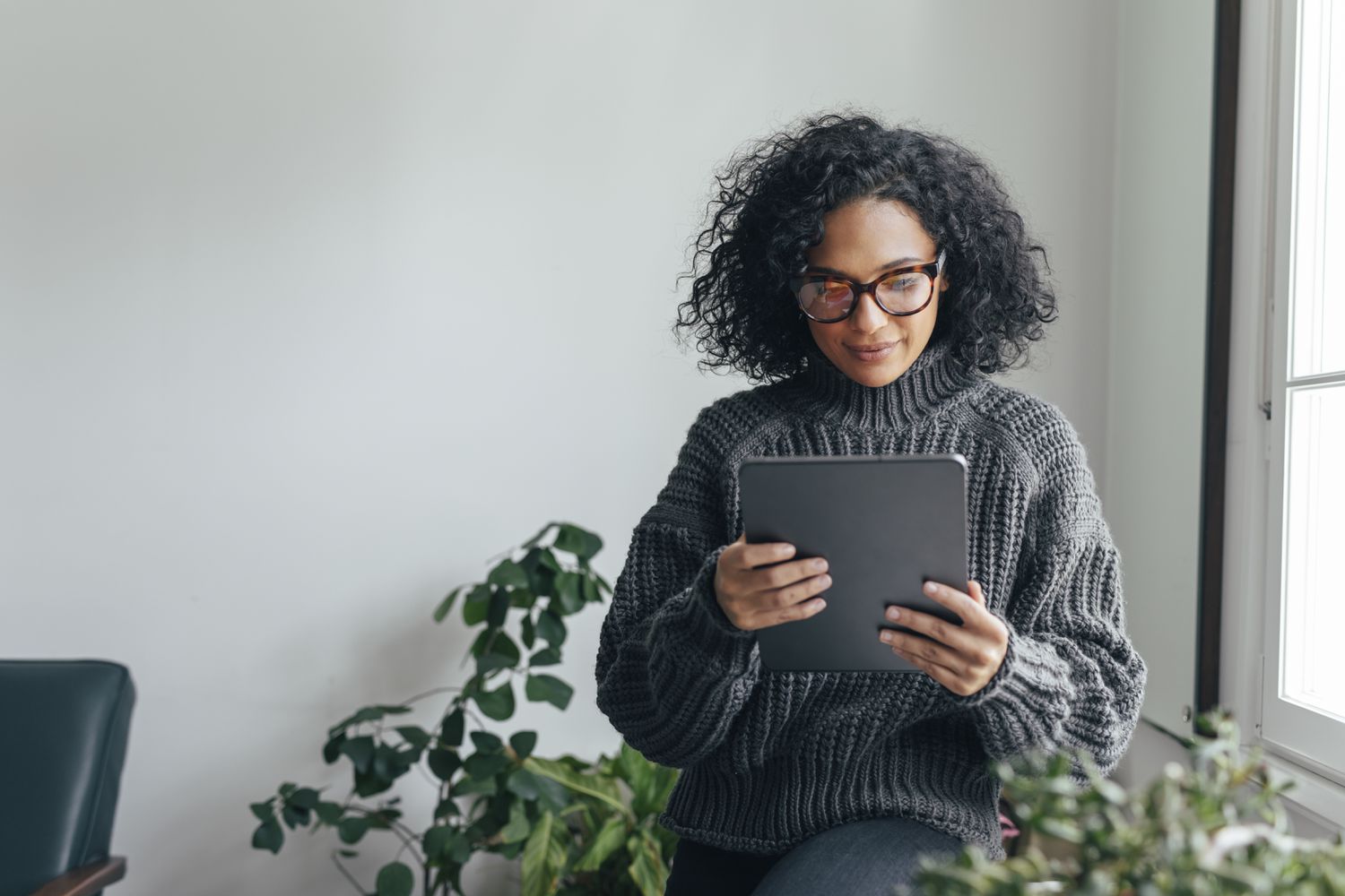 Woman with a tablet