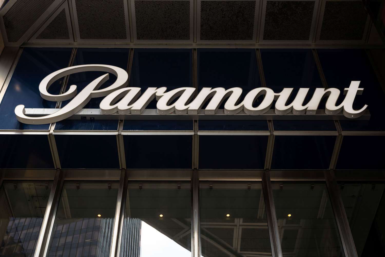 Logo at Paramount Global headquarters in New York City