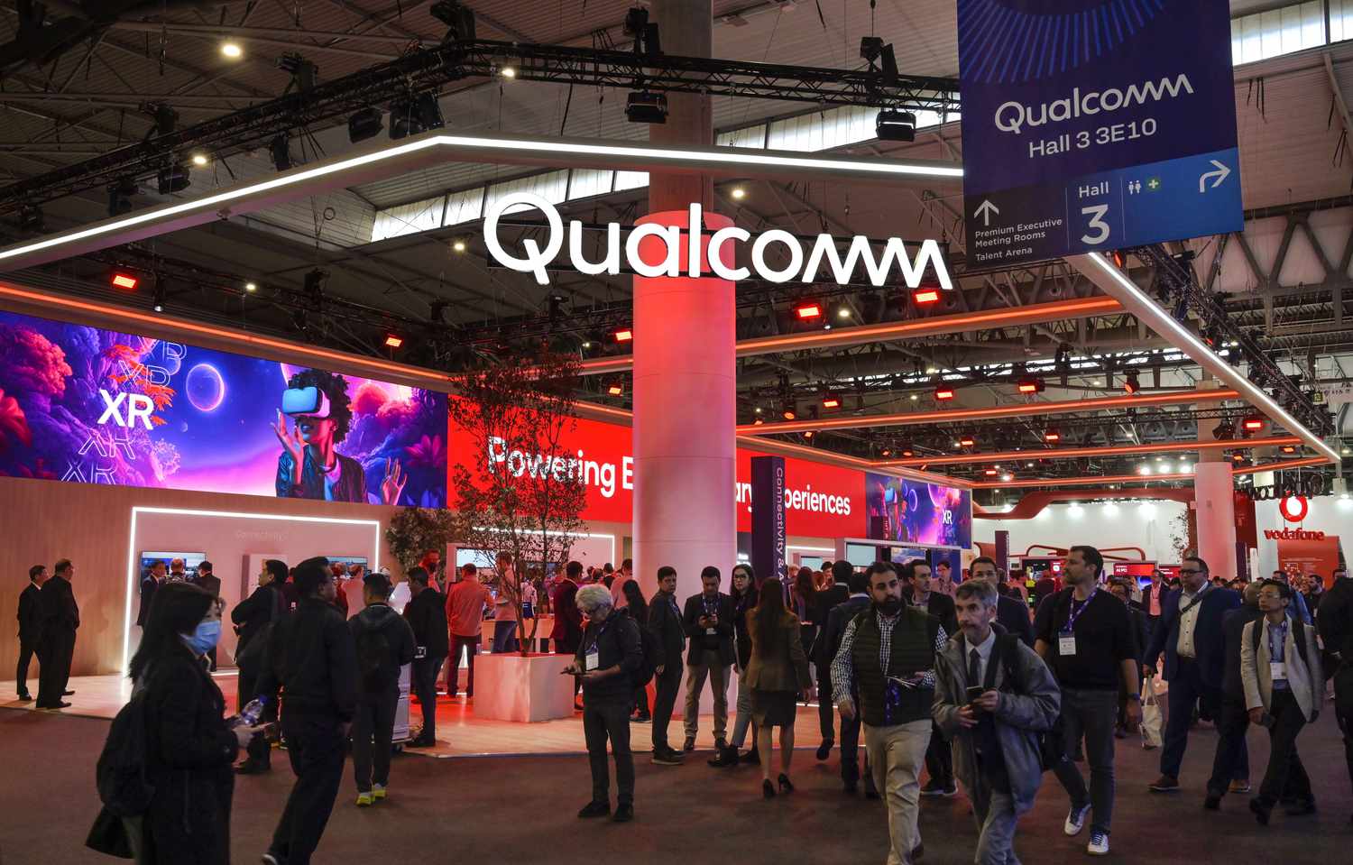 Qualcomm booth at MWC Mobile World Congress 2024.