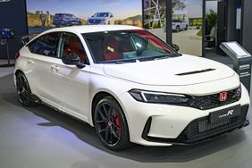 Honda Civic Type R performance hatchback car on display at the AutoSalon on January 10, 2025 in Brussels, Belgium. 