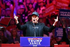 Tesla and SpaceX CEO Elon Musk speaks at a rally for former US President and Republican presidential candidate Donald Trump at Madison Square Garden in New York, October 27, 2024. 