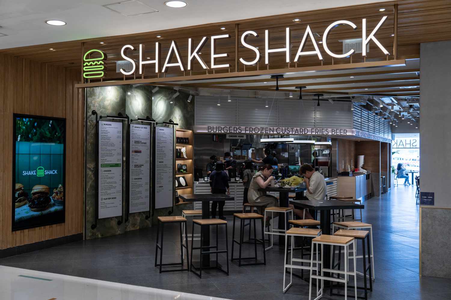 A general view is showing a Shake Shack in Hong Kong, on August 1, 2024.