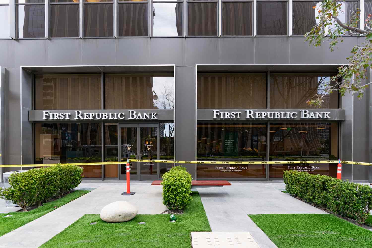 General view of First Republic Bank in Century City on March 17, 2023