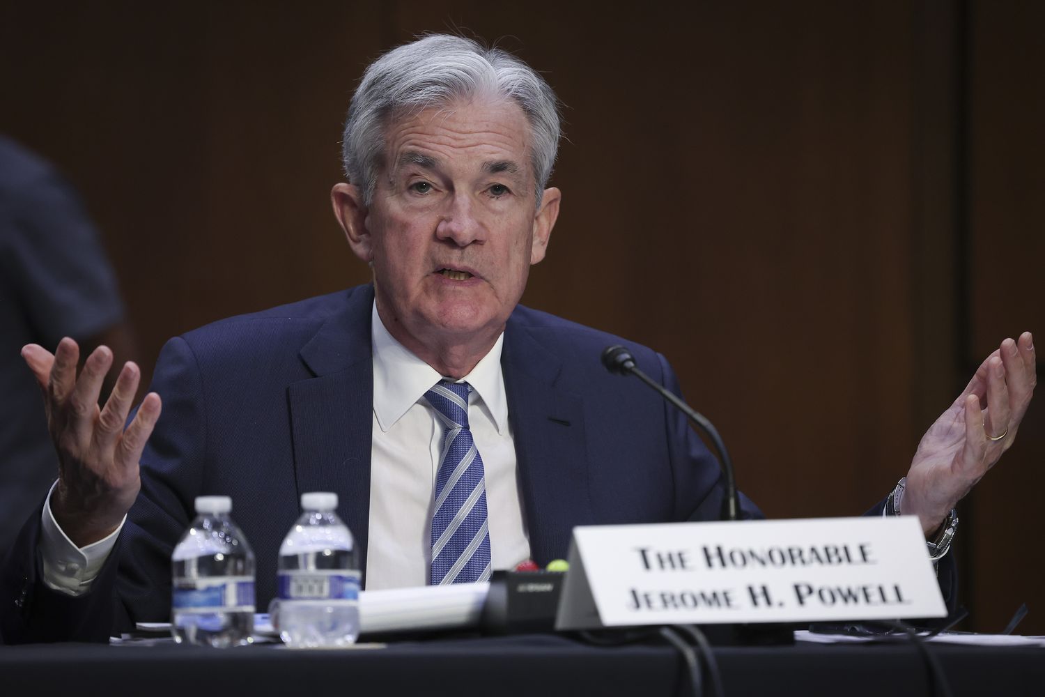  Jerome Powell, Chairman, Board of Governors of the Federal Reserve System testifies before the Senate Banking, Housing, and Urban Affairs Committee June 22, 2022 in Washington, DC. Powell testified on the Semiannual Monetary Policy Report to Congress during the hearing.