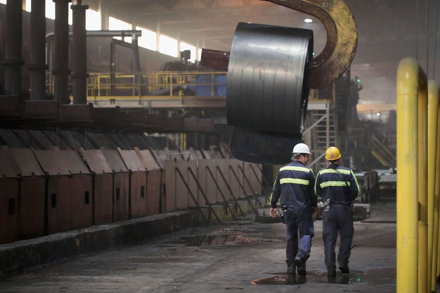 Steel plant workers in Indiana