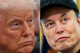 A composite photograph of President Donald Trump, left, and Tesla CEO Elon Musk. 