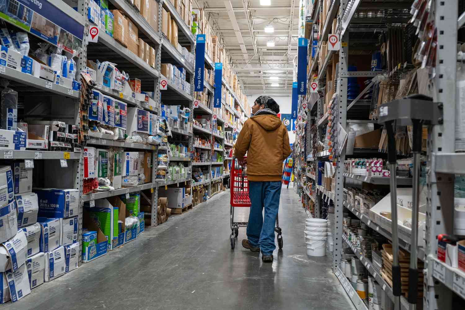People shop at a home improvement store in Brooklyn on January 25, 2024 in New York City. 