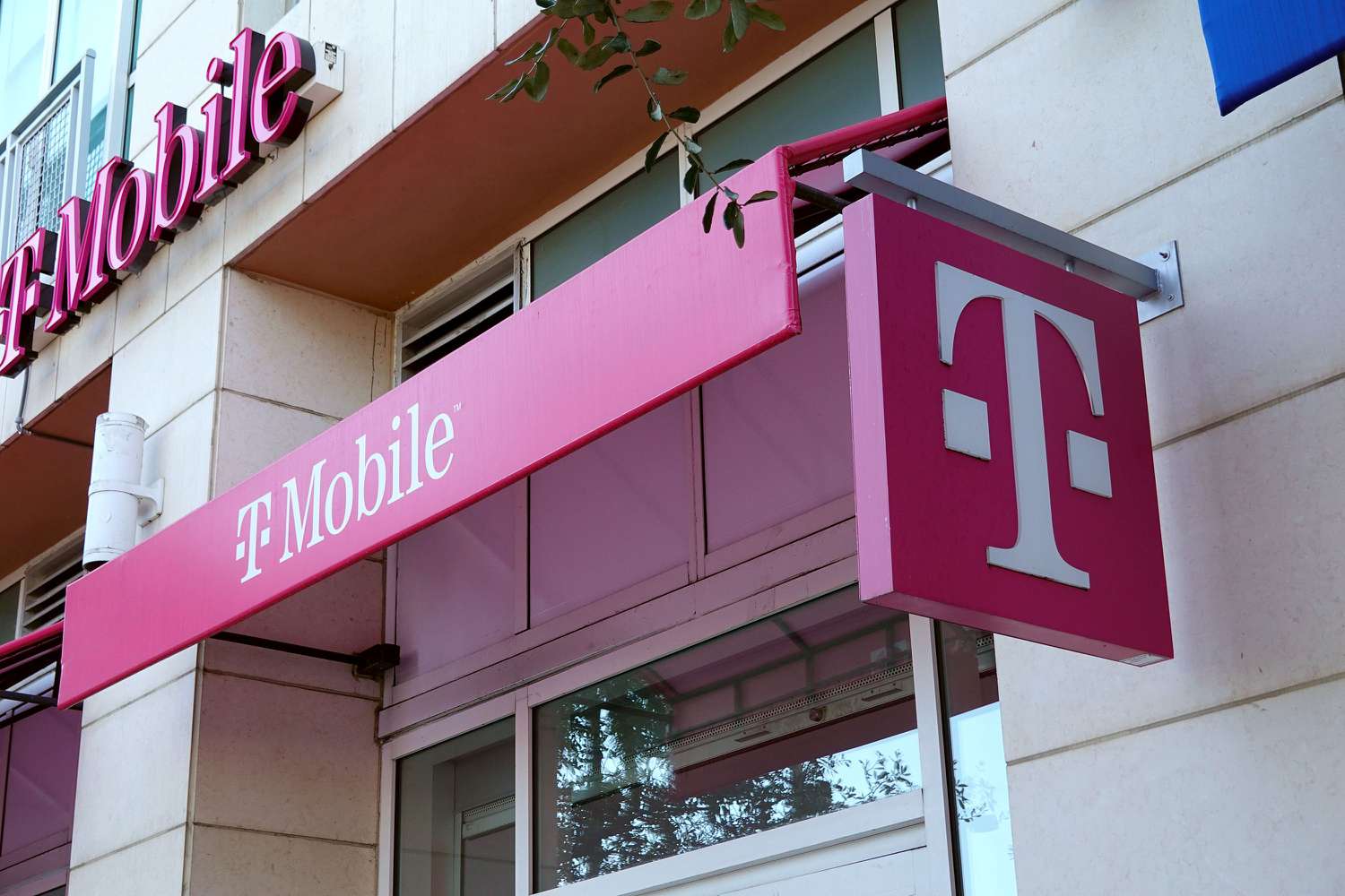 Signs outside a T-Mobile store