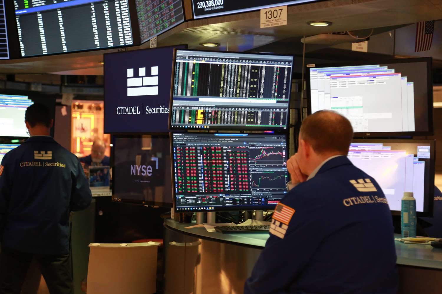 Traders work on the floor of the New York Stock Exchange in New York, the United States, on March 4, 2025.
