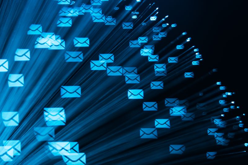 Mail envelops with dark background.