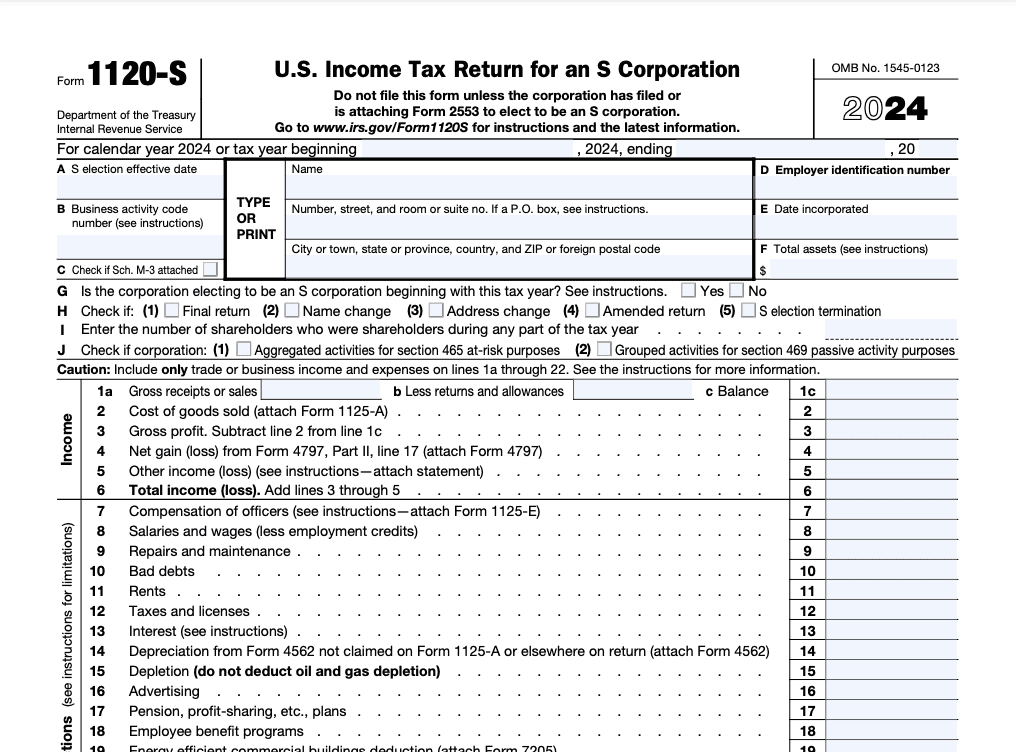 Form 1120-S