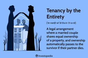 Tenancy by the Entirety: A legal arrangement where a married couple shares equal ownership of a property, and ownership automatically passes to the survivor if their partner dies.