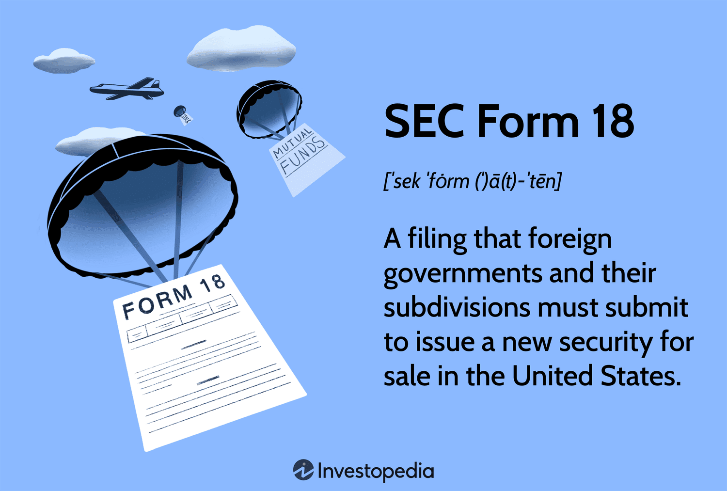 SEC Form 18: A filing that foreign governments and their subdivisions must submit to issue a new security for sale in the United States.