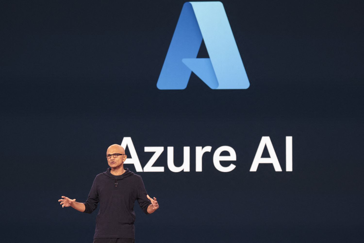 Microsoft CEO Satya Nadella speaks during the Microsoft Build conference at Seattle Convention Center Summit Building in Redmond, Washington, on May 21, 2024.