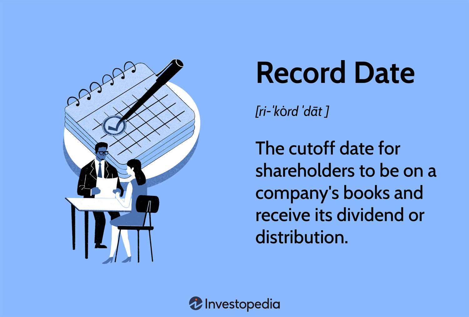 Record Date: The cutoff date for shareholders to be on a company's books and receive its dividend or distribution.