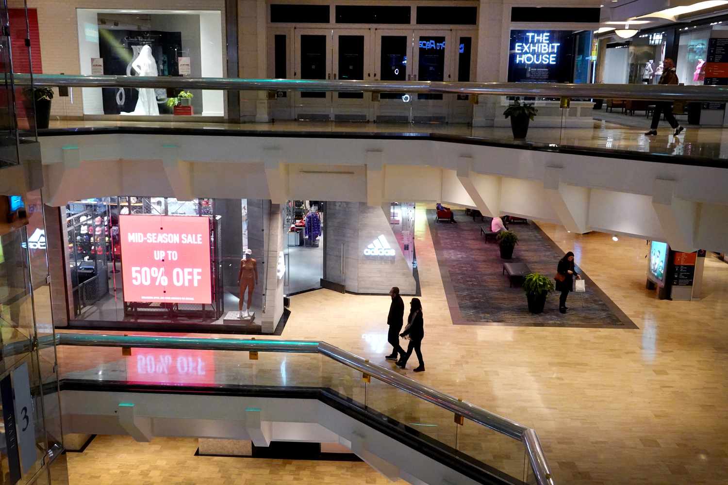 Customers walk through a shopping mall on March 15, 2023 in Chicago, Illinois.