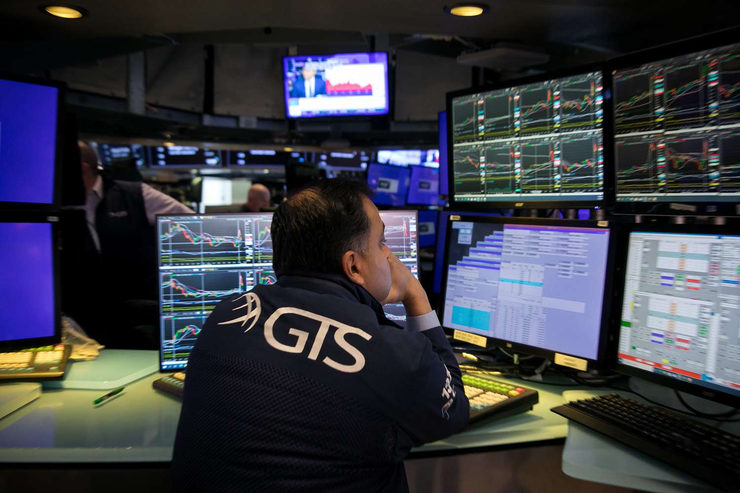 A trader works on the floor of the New York Stock Exchange (NYSE) in New York, US.