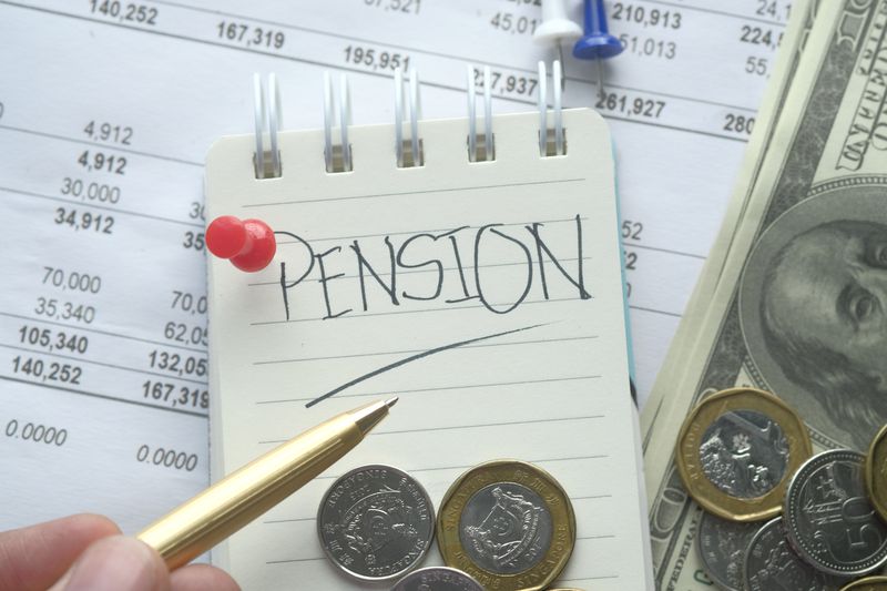 pension word on notepad