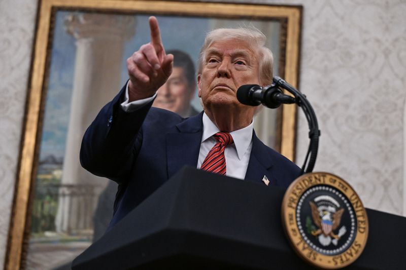 President Donald Trump in the White House on Wednesday. 