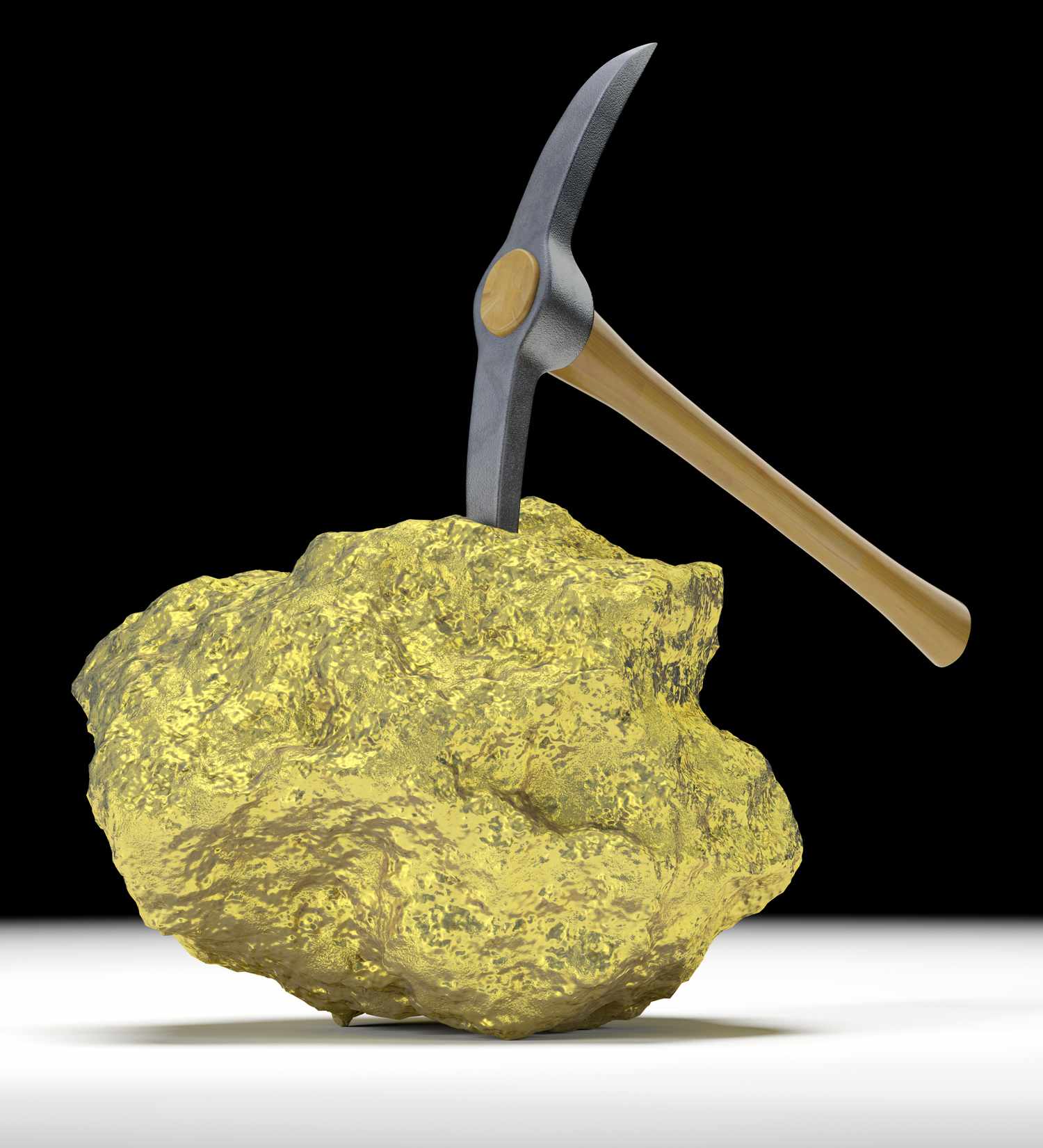 Pick in Huge Gold Nugget