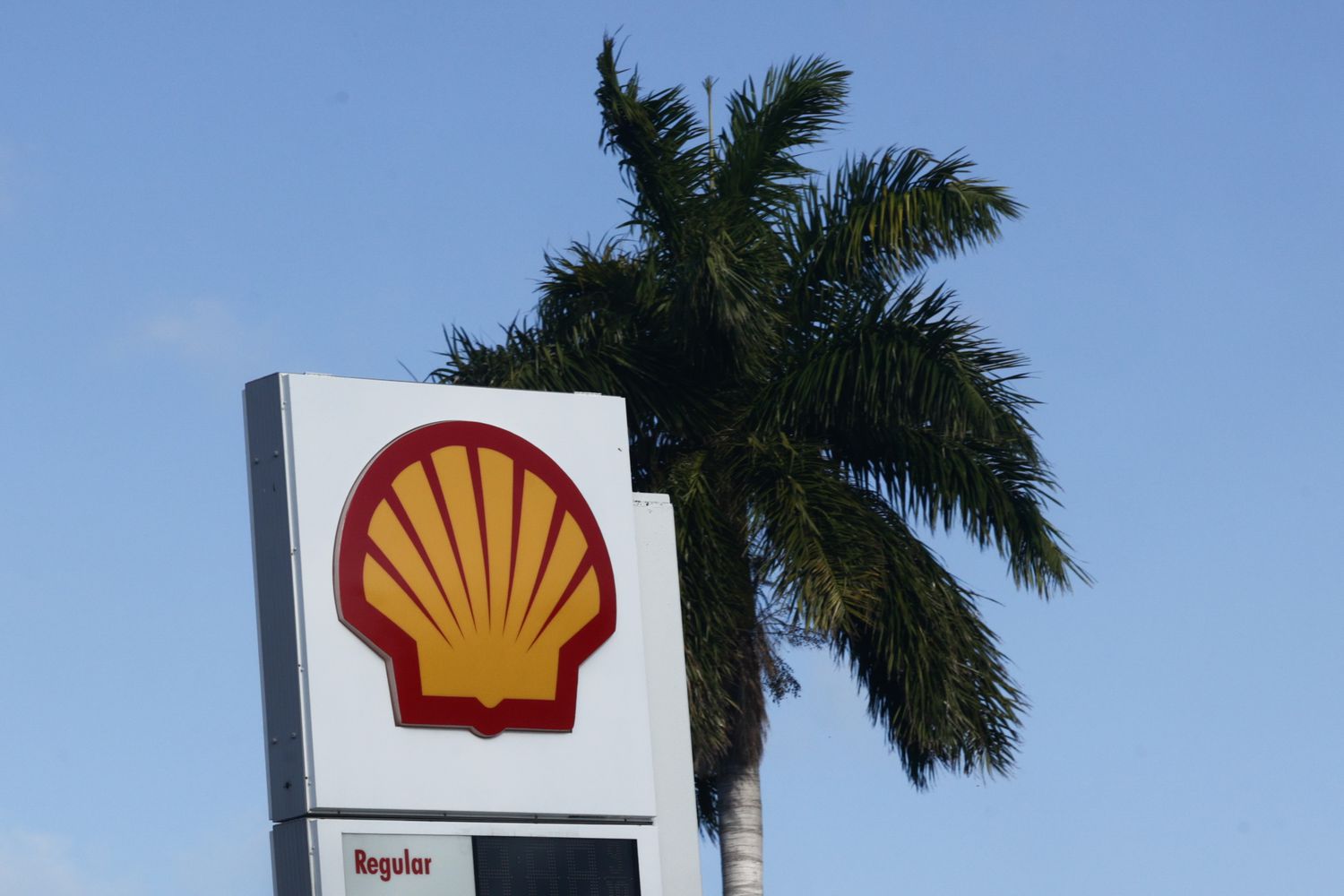Shell logo is seen at gas station in Florida Keys, United States on May 7, 2024