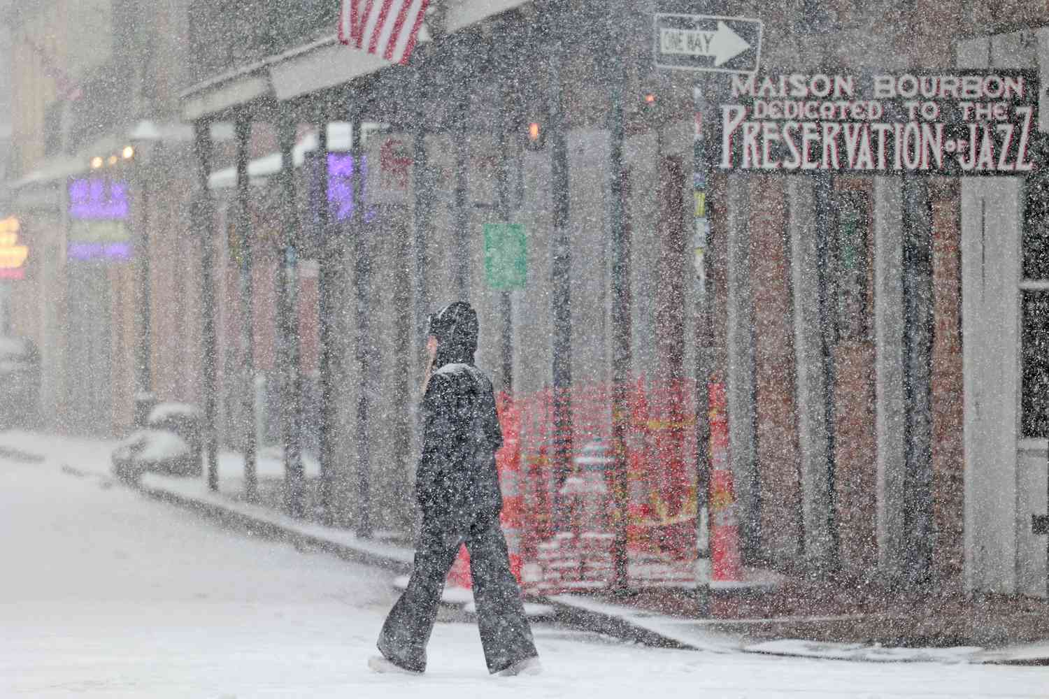 A winter storm brought rare snowfall to New Orleans.