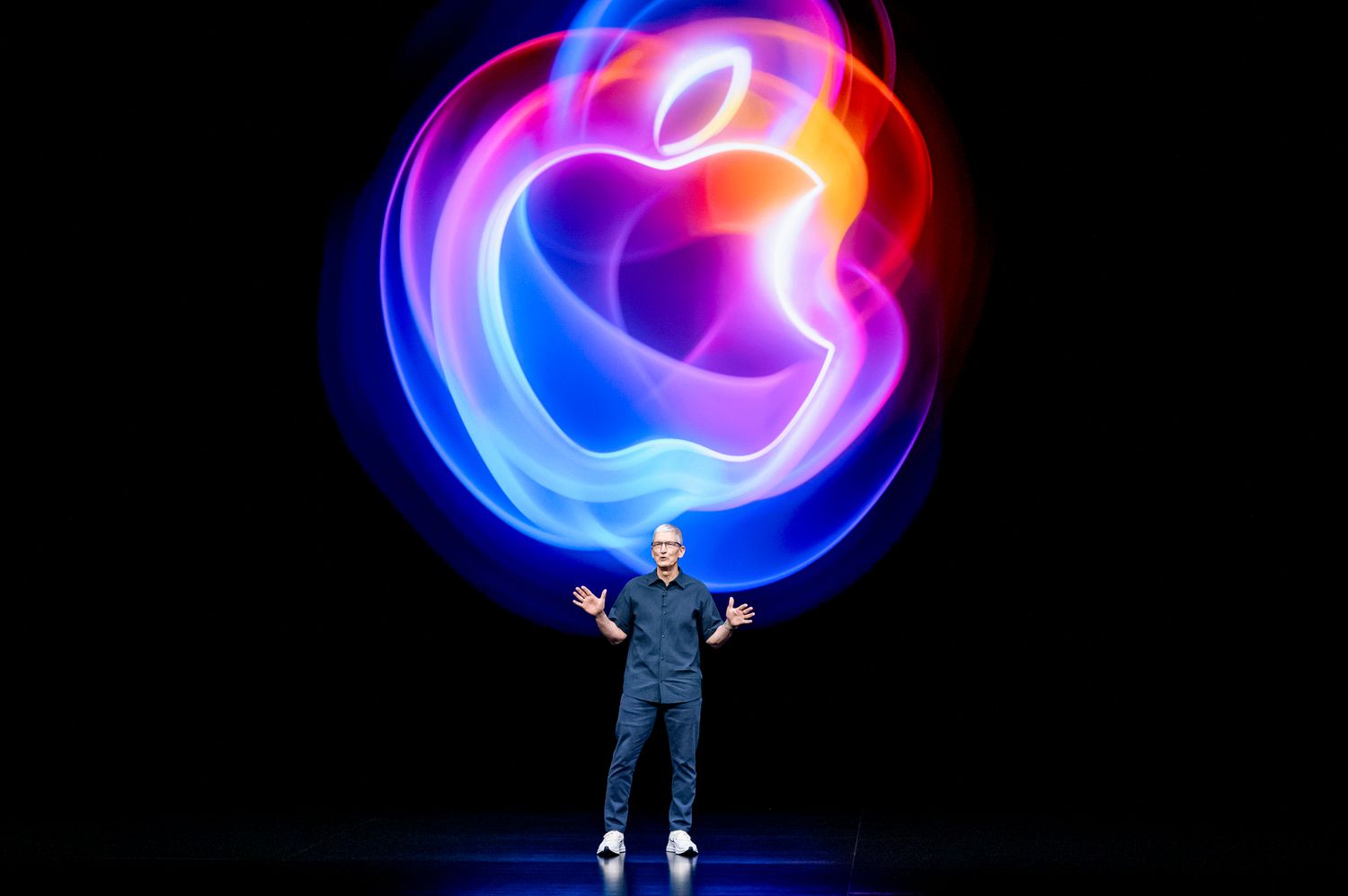 Tim Cook, chief executive officer of Apple Inc., during an event at Apple Park campus in Cupertino, California.