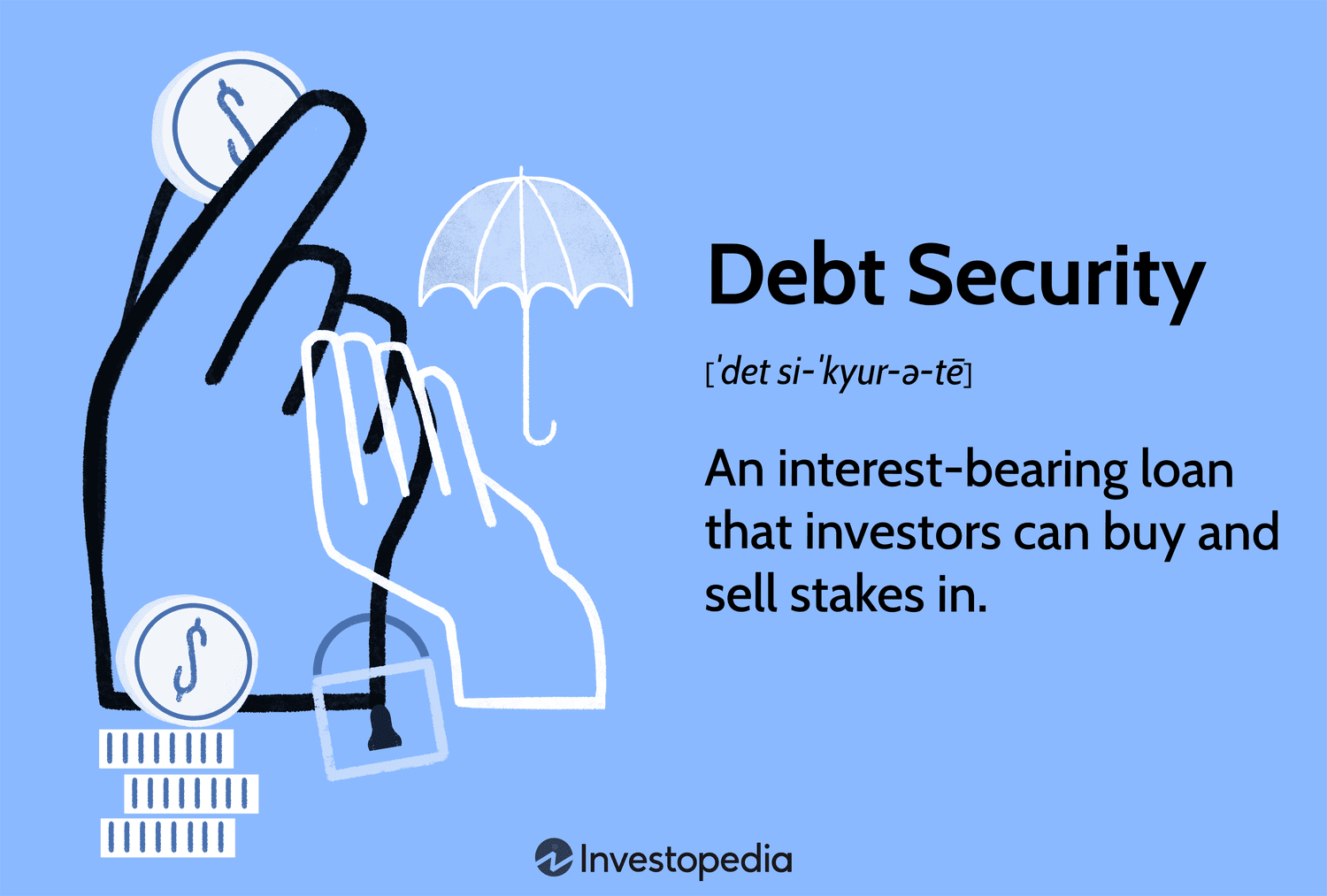Debt Security: An interest-bearing loan that investors can buy and sell stakes in.