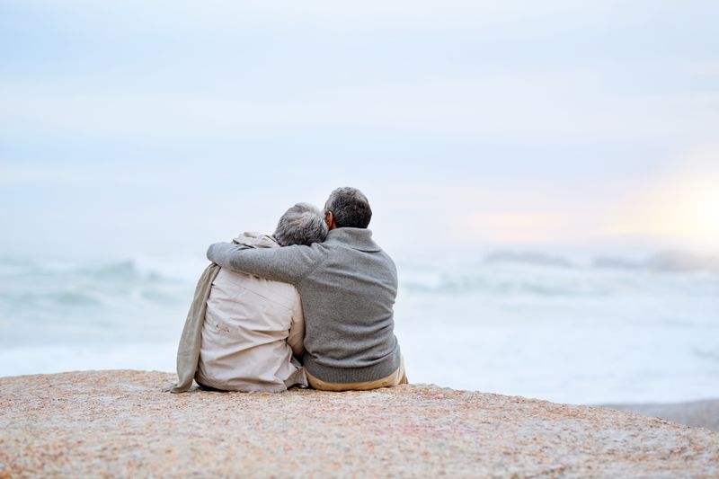 Older couple on beach