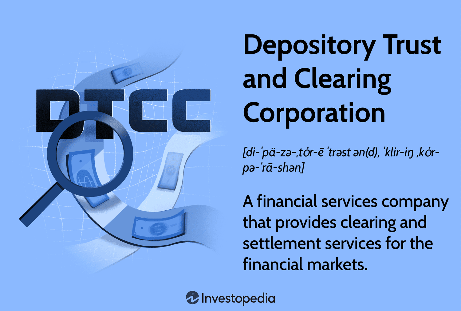Depository Trust and Clearing Corporation (DTCC): A financial services company that provides clearing and settlement services for the financial markets.